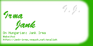 irma jank business card